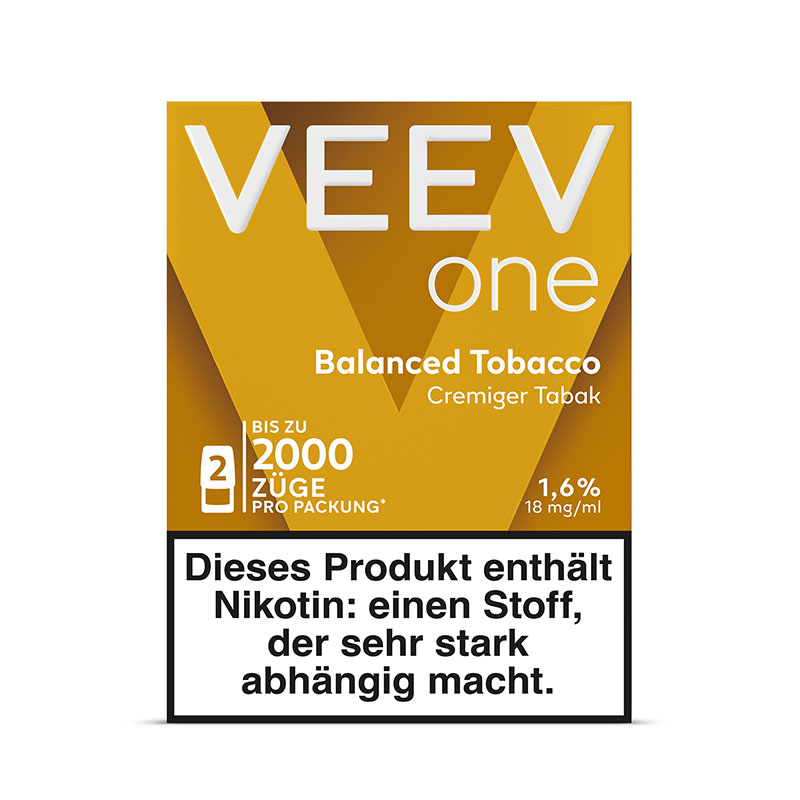 Veev One Balanced Tobacco 18mg Prefilled Pods Packung Front