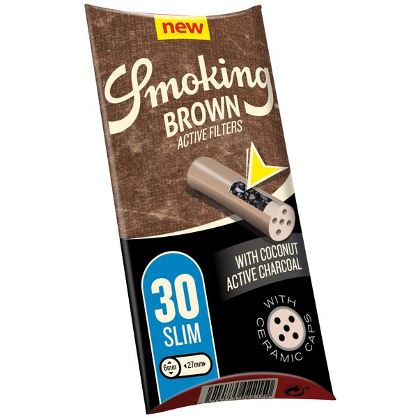 Smoking Brown Slim Active Filter 6mm Packung