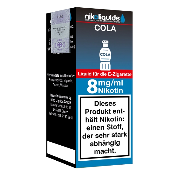 Nikoliquids Cola 8mg Liquid Flasche