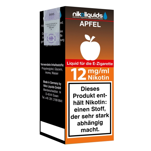 Nikoliquids Apfel 12mg Liquid Flasche