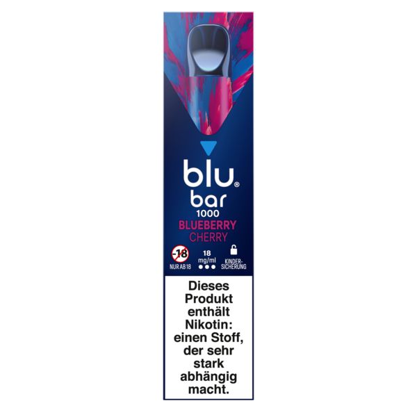 Blu bar 1000 Blueberry Cherry 18mg Einweg E-Zigarette