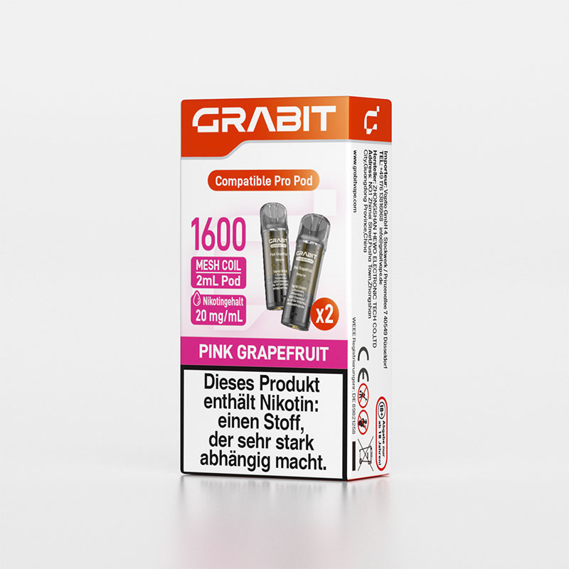 Grabit Pro Pink Grapefruit 20mg Prefilled Pods
