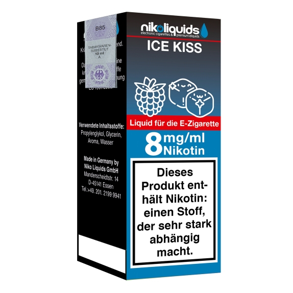 Nikoliquids Ice Kiss 8mg Liquid Flasche
