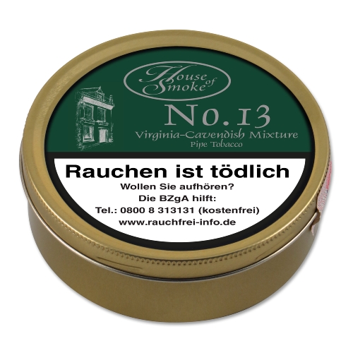 House of Smoke No. 13 Virginia Cavandish Mixture Pfeifentabak Dose