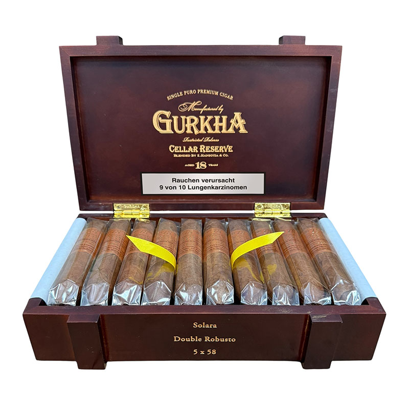 Gurkha Cellar Reserve 18 Years Solara Zigarren Kiste Open