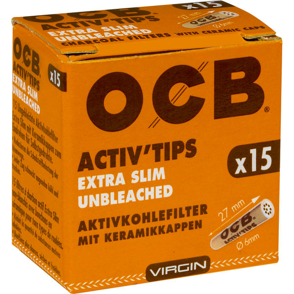 OCB ActivTips Extra Slim Unbleached Packung