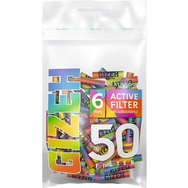 Gizeh Rainbow Aktivkohlefilter 6mm