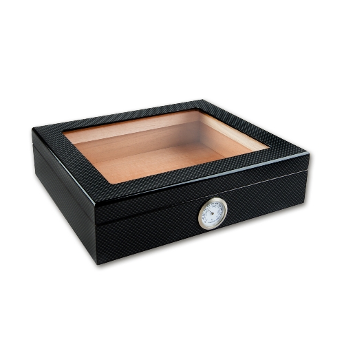 Humidor Set Carbon Glasdeckel