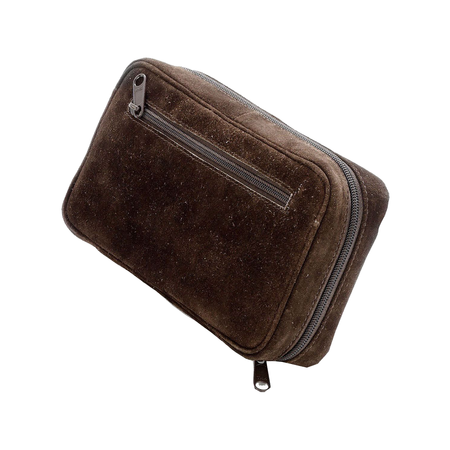 Pfeifentasche 2er Wildleder braun