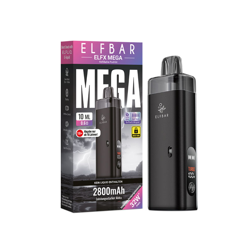 Elfbar Elfx Mega Schwarz E-Zigarette