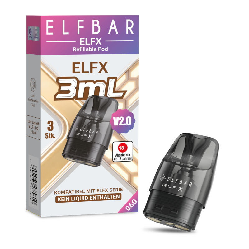 Elfbar Elfx V2.0 Pod Packung | 3ml | 0,6 Ohm