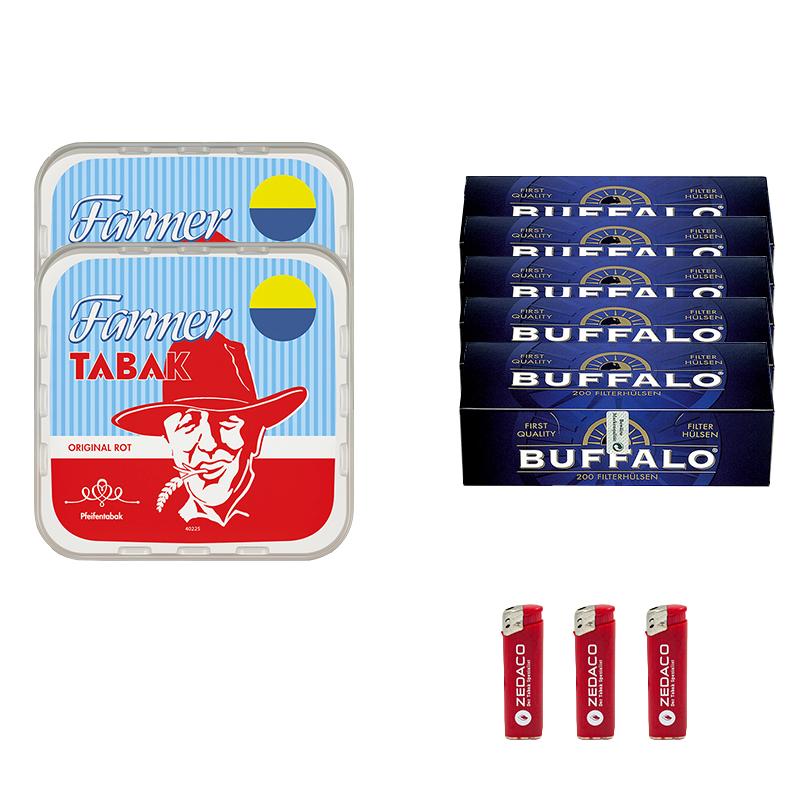 Farmer Pfeifentabak Red Eimer Aktion Large Buffalo Hülsen