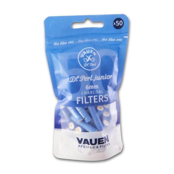 Vauen Dr. Perl Junior Pfeifen Aktivkohlefilter The Blue Ones Packung