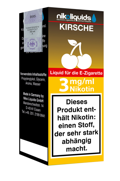 E-Liquid Nikoliquids Kirsche 3 mg 70 Pg 30 Vg