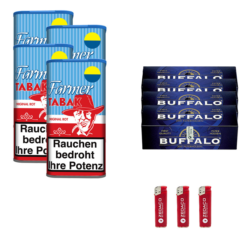 Farmer Pfeifentabak Red Dose Aktion Large Buffalo Hülsen