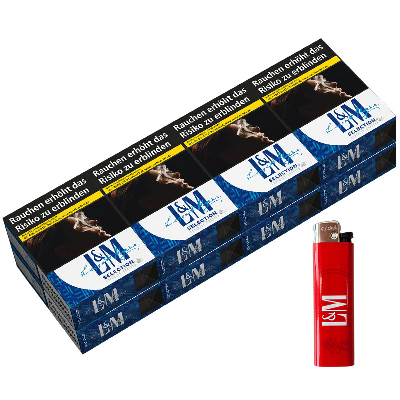 L&M Selection Blue 2XL Zigaretten Stange + Feuerzeug Aktion