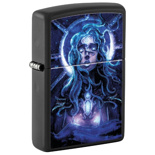 Zippo schwarz matt Star Girl Design
