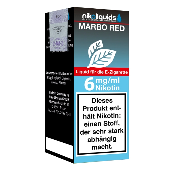 Nikoliquids Marbo Red 6mg Liquid Flasche