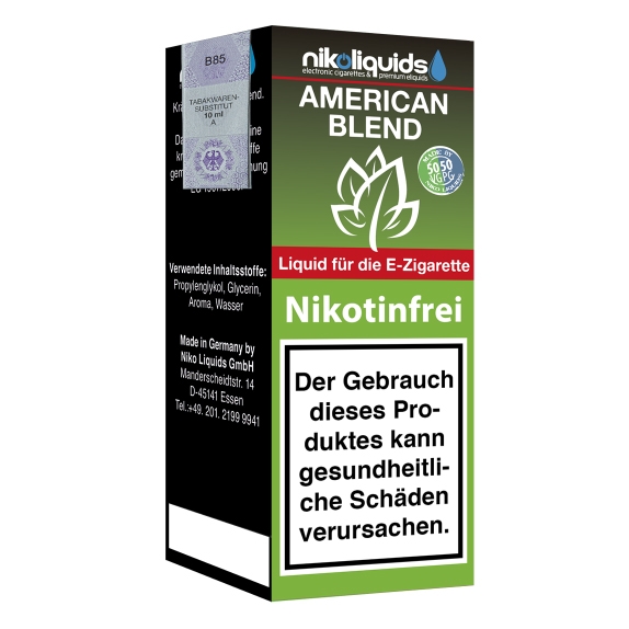 Nikoliquids American Blend 0mg Liquid Flasche 50PG 50VG