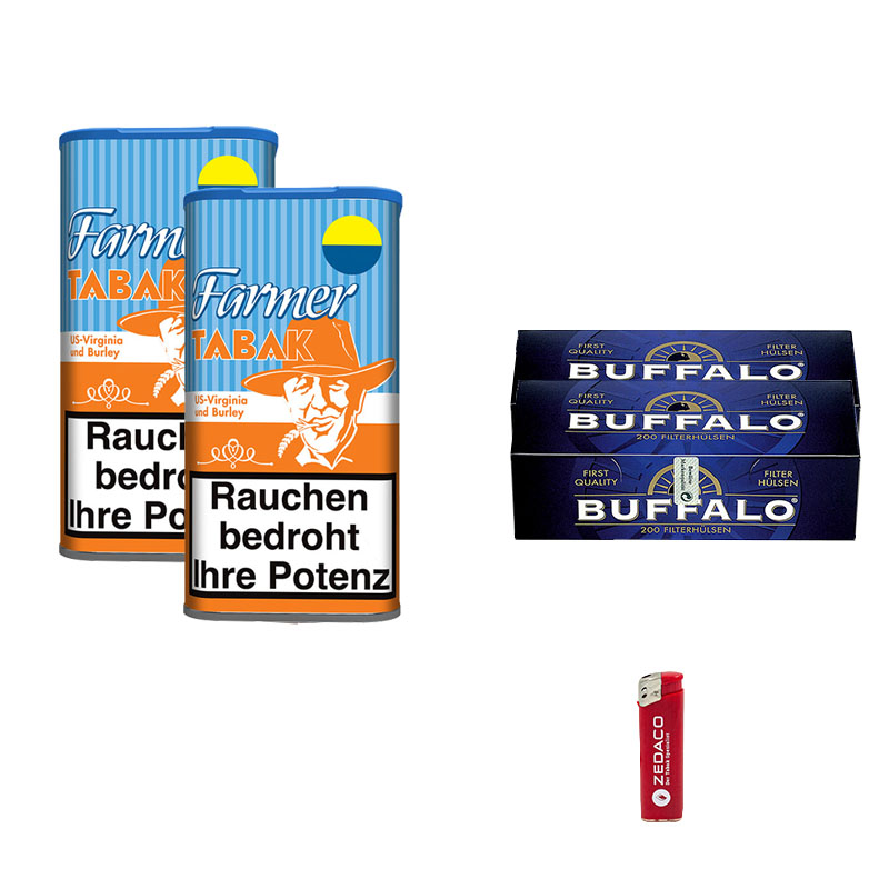Farmer Pfeifentabak Original Dose Aktion Small Buffalo Hülsen