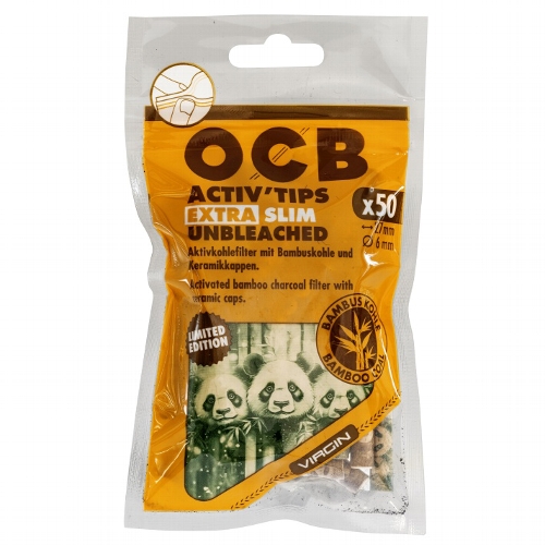 OCB ActivTips Extra Slim Unbleached Bamboo 6mm