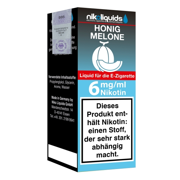 Nikoliquids Honigmelone 6mg Liquid Flasche