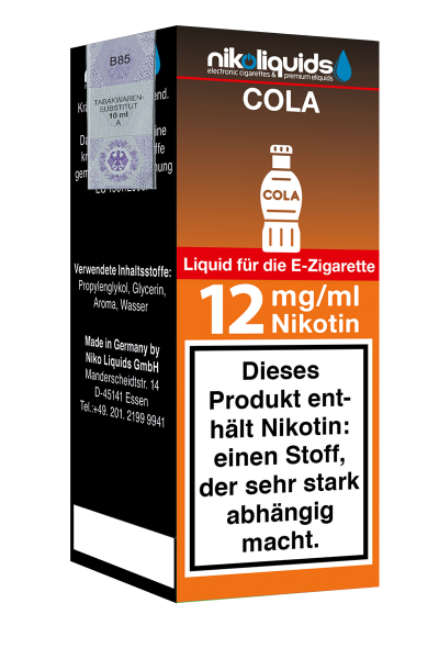 E-Liquid Nikoliquids Cola 12 mg 70 Pg 30 Vg