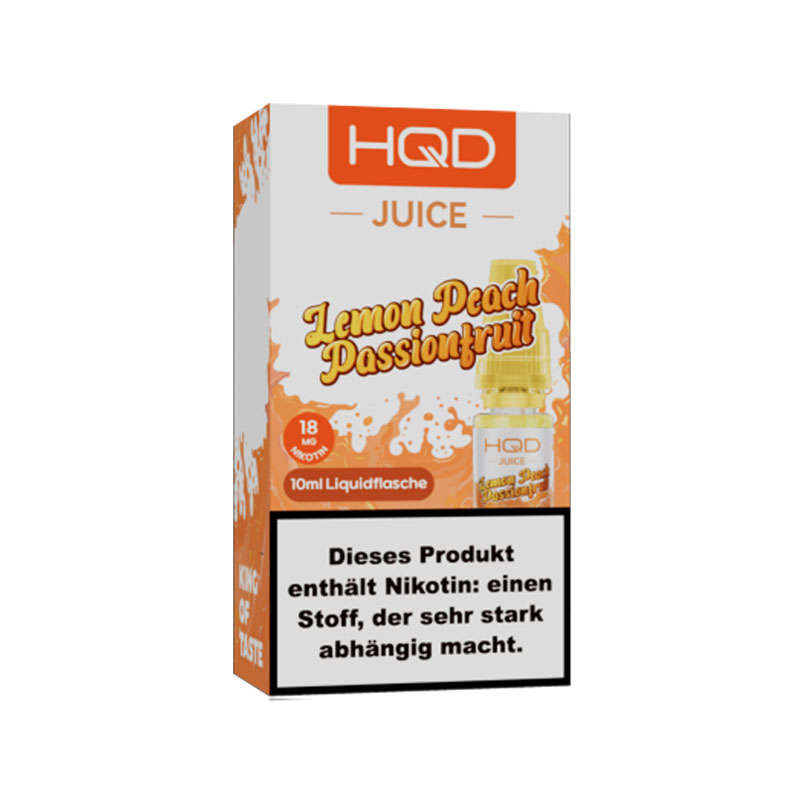 HQD Juice Lemon Peach Passionfruit 18mg Nikotinsalz Liquid Flasche