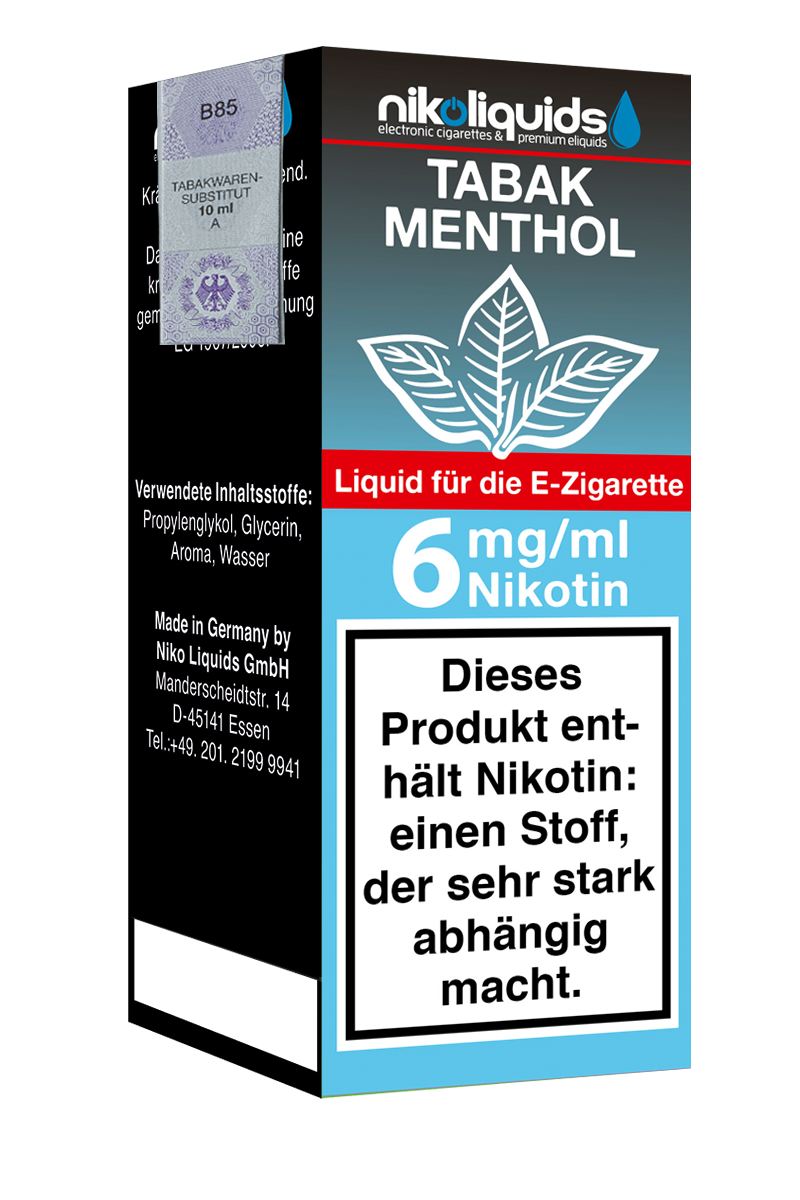 E-Liquid NIKOLIQUIDS Tabak Menthol 6 mg