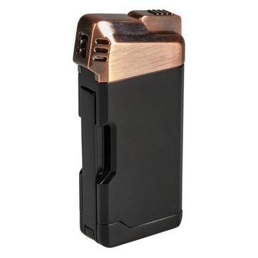 Passatore Henry Pfeifenfeuerzeug mit Pfeifenbesteck Schwarz Kupfer