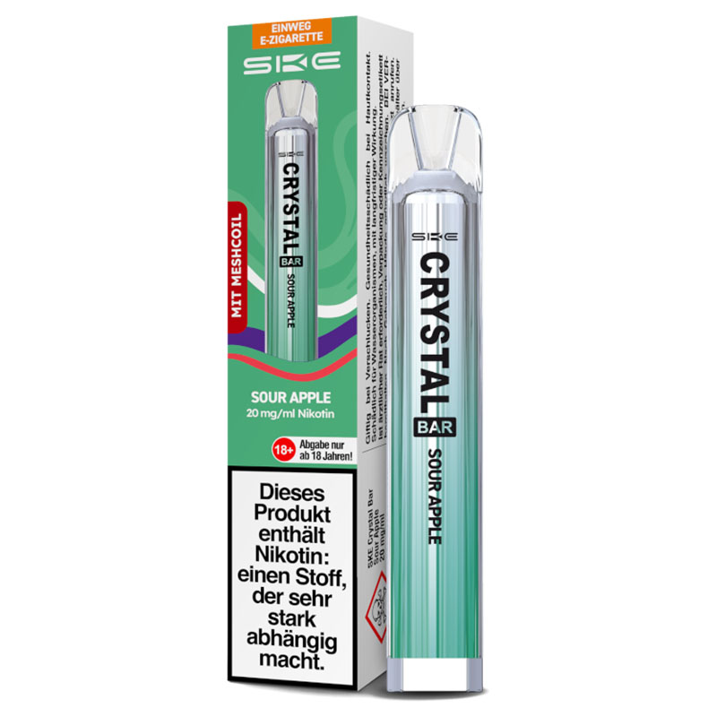 SKE Crystal Bar Sour Apple 20mg Einweg E-Zigarette