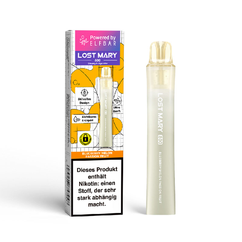 Lost Mary 800 Blueberry Melon Passionfruit 20mg Einweg E-Zigarette