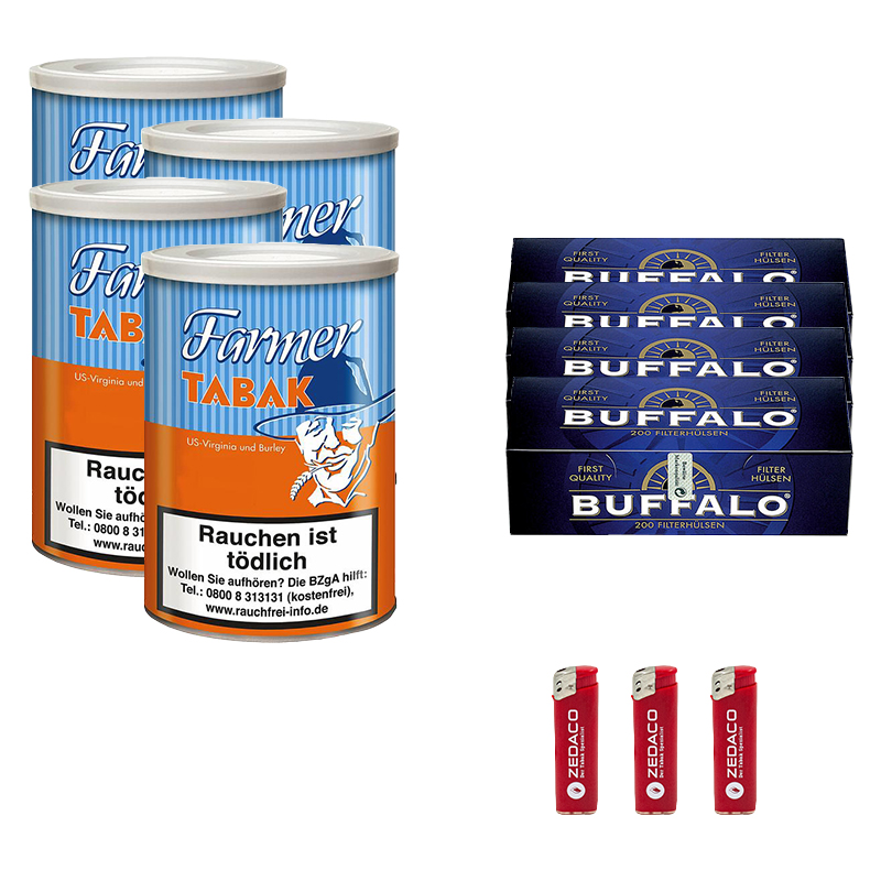 Farmer Pfeifentabak Original Dose Aktion Large Buffalo Hülsen