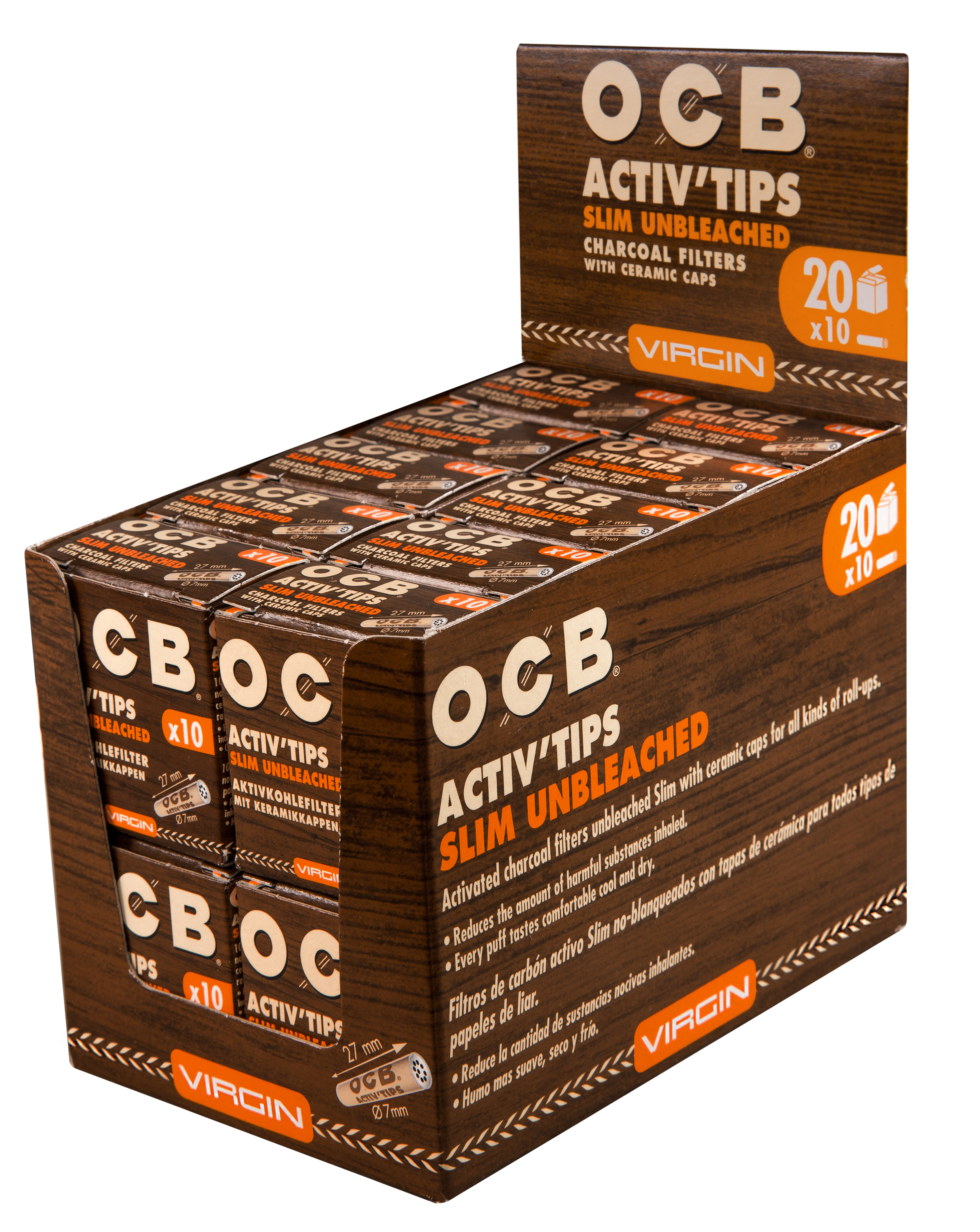 OCB Activ Tips Slim Unbleached Gebinde