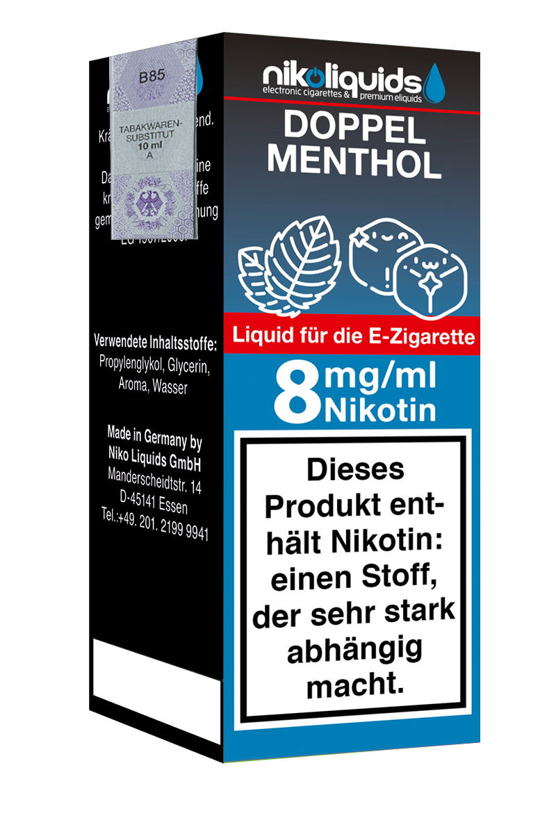 E-Liquid Nikoliquids Doppel Menthol 8 mg 70 Pg/30 Vg