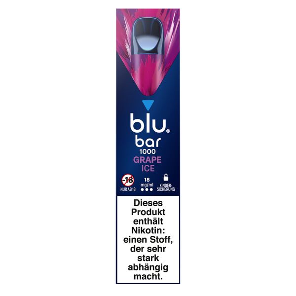 Blu bar 1000 Grape Ice 18mg Einweg E-Zigarette