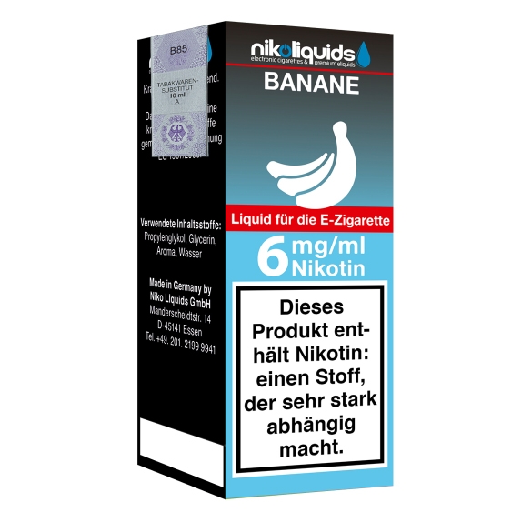 Nikoliquids Banane 6mg Liquid Flasche