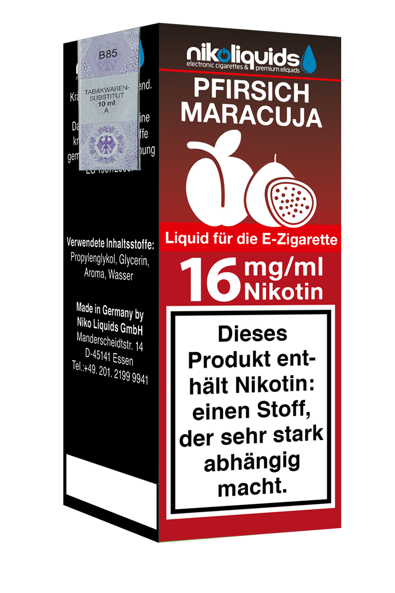 E-Liquid Nikoliquids Pfirsich-Maracuja 16 mg 70 Pg 30 Vg