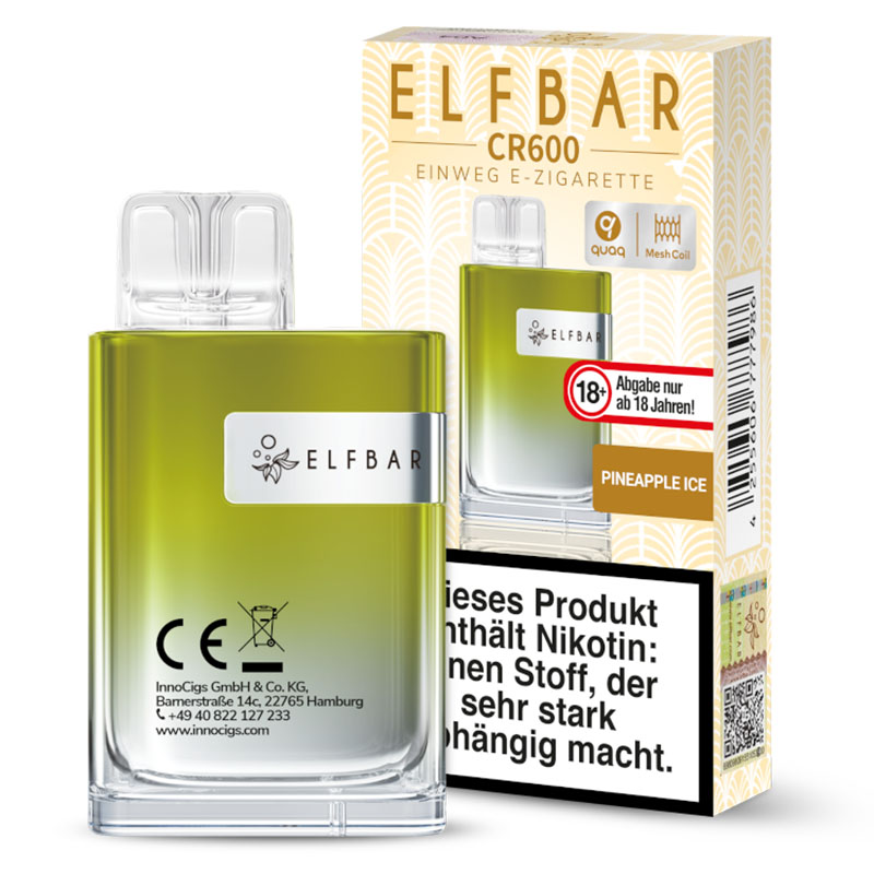 Elfbar CR600 Pineapple Ice 20mg Einweg E-Zigarette