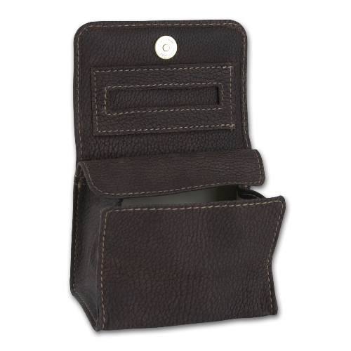 Feinschnitt-Stellbeutel Leder braun Washout
