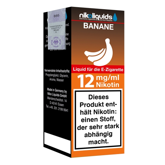 Nikoliquids Banane 12mg Liquid Flasche