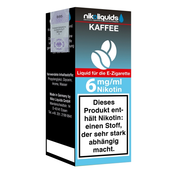 Nikoliquids Kaffee 6mg Liquid Flasche