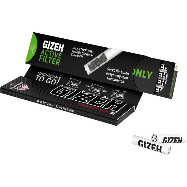Gizeh Black King Size Slim + Active Filter Packung