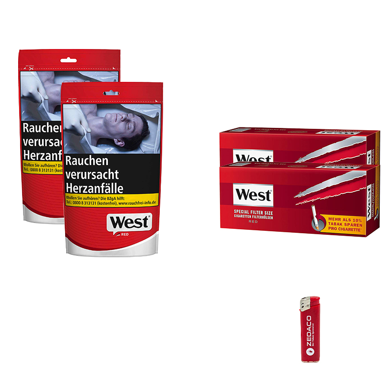 West Volumentabak Red L Tüte Aktion Small Extra Hülsen