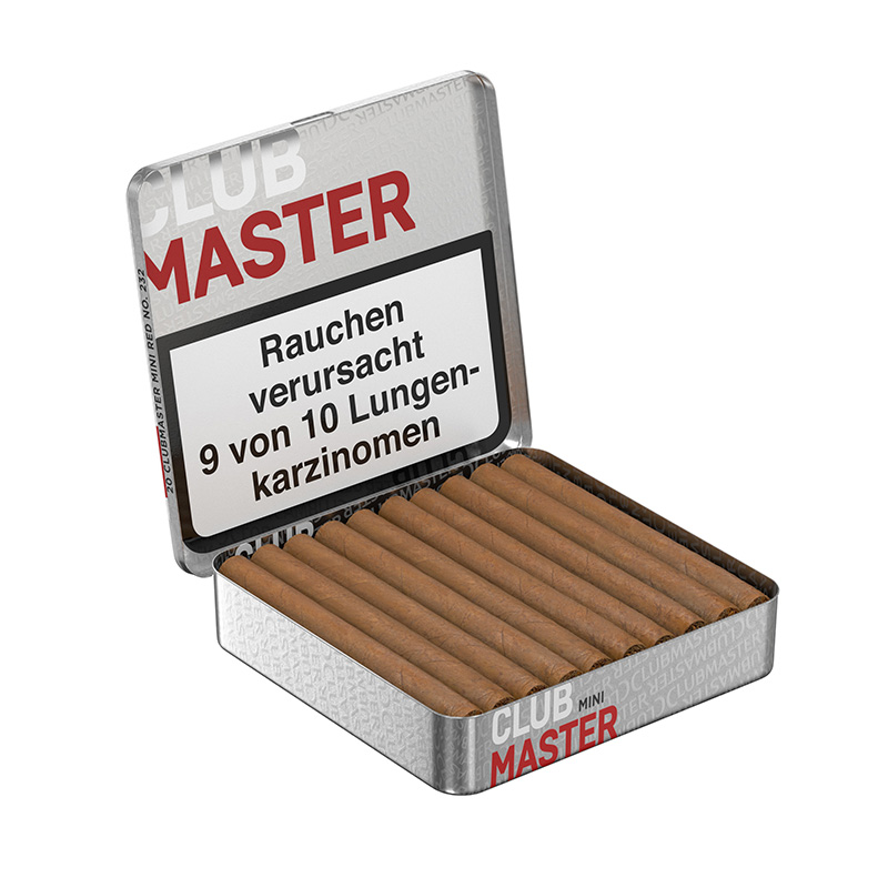 Clubmaster Mini Red Zigarillos 20er Blechschachtel offen
