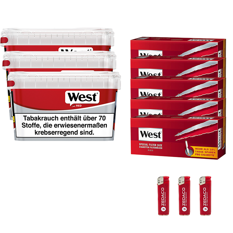 West Volumentabak Red Mega Eimer Aktion Large Extra Hülsen