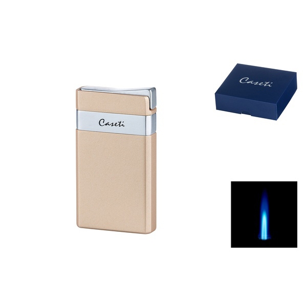 Caseti Jet Feuerzeug Titan Matt Chrom mit Packung