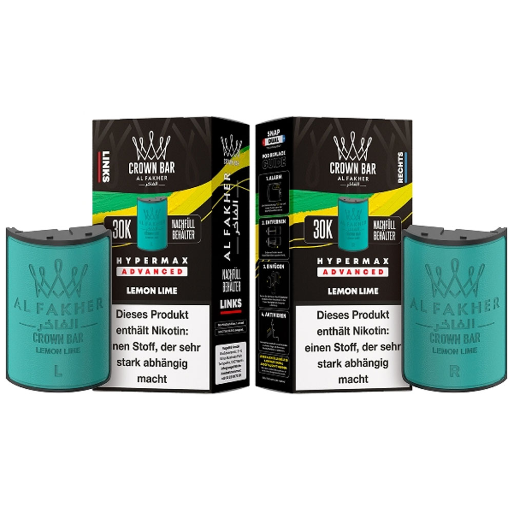 Al Fakher Hypermax Lemon Lime 6mg Prefilled Pods