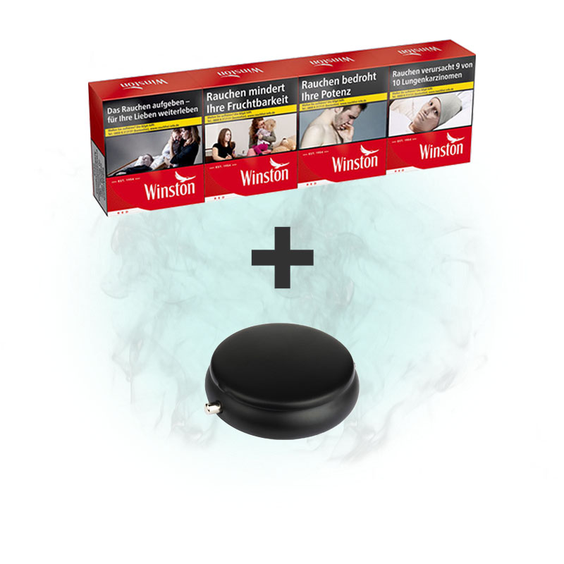 Winston Red Zigaretten + Taschenascher Schwarz Aktion