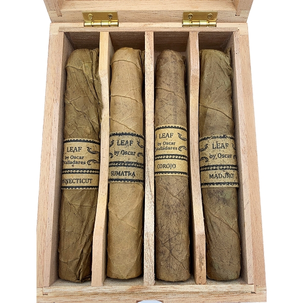 The Leaf by Oscar 4er Toro Sampler Zigarren Schachtel offen